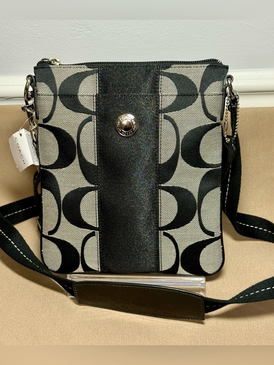 Coach Handbags - Coach NWT Black Signature Canvas Crossbody Bag